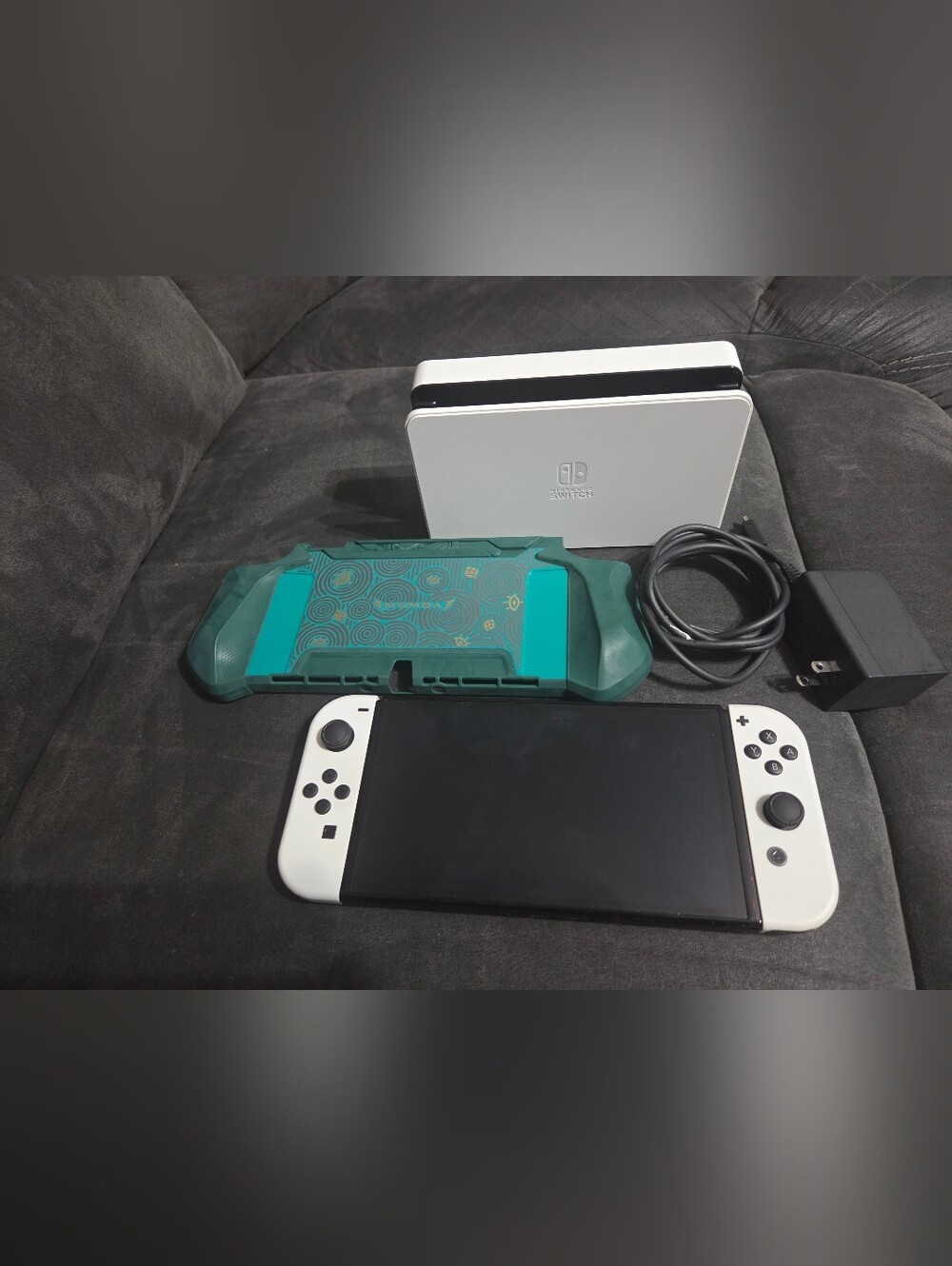 Nintendo Switch OLED 64GB Handheld Console Bundle Dock White Mumba Blade Case